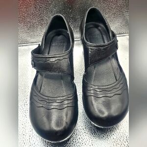 Dansko Black Leather Mary Jane clog